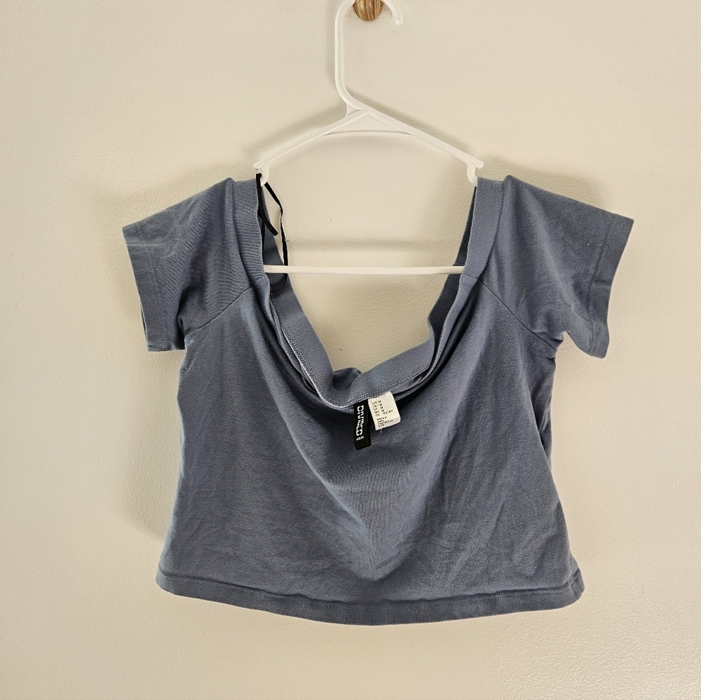 H&M Slate Blue Crop Top